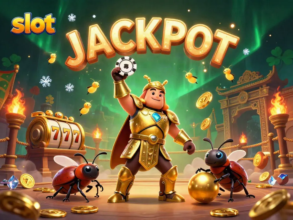 Celebrate big wins and excitement in a vibrant slot game scene with characters and jackpot elements
