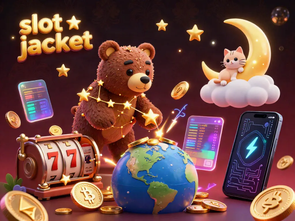 Experience the thrill of winning with slot jackpot in this vibrant 3D illustration.
