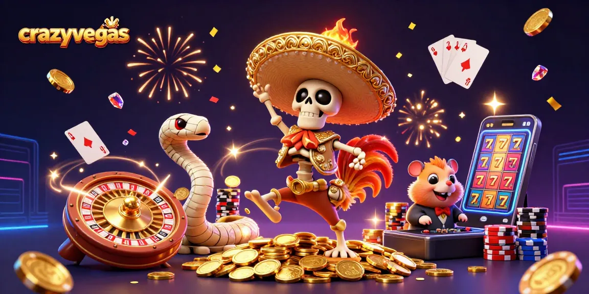 Experience thrilling gameplay and bonuses at crazyvegas with a vibrant casino scene featuring characters in action.
